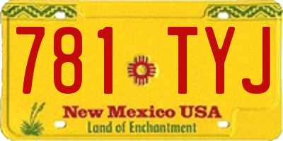 NM license plate 781TYJ