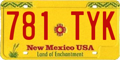 NM license plate 781TYK