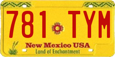NM license plate 781TYM