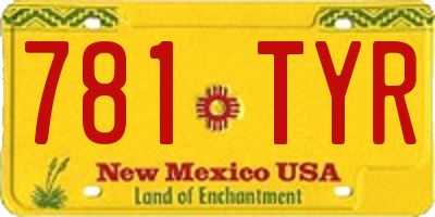 NM license plate 781TYR