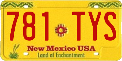 NM license plate 781TYS