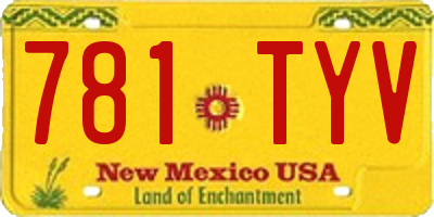NM license plate 781TYV