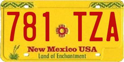 NM license plate 781TZA
