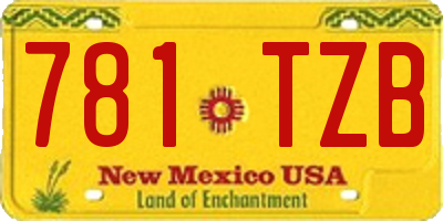 NM license plate 781TZB