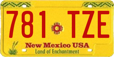 NM license plate 781TZE