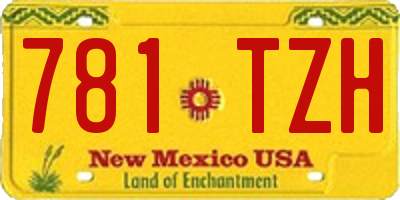 NM license plate 781TZH