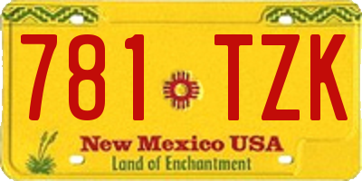NM license plate 781TZK