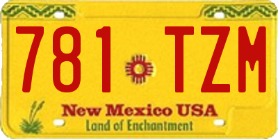 NM license plate 781TZM