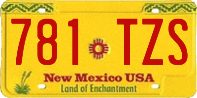 NM license plate 781TZS