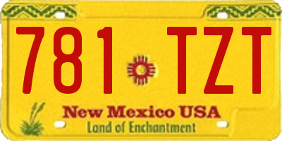 NM license plate 781TZT