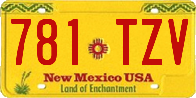 NM license plate 781TZV