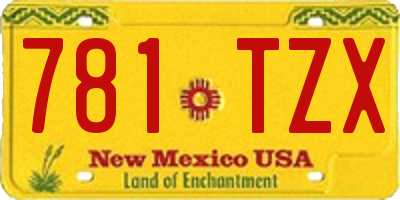 NM license plate 781TZX