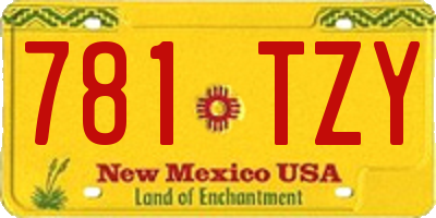 NM license plate 781TZY