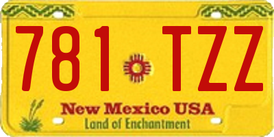 NM license plate 781TZZ