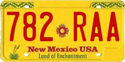 NM license plate 782RAA