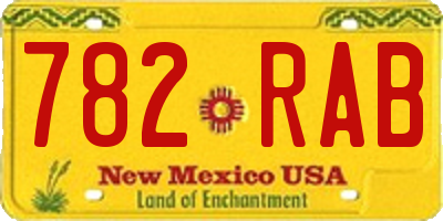 NM license plate 782RAB