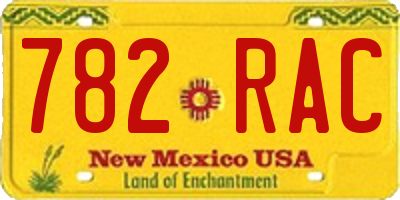 NM license plate 782RAC