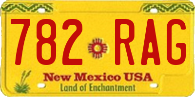 NM license plate 782RAG