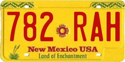 NM license plate 782RAH