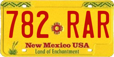 NM license plate 782RAR