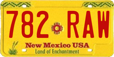 NM license plate 782RAW