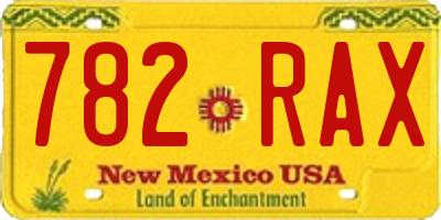 NM license plate 782RAX