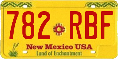NM license plate 782RBF