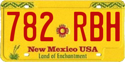 NM license plate 782RBH