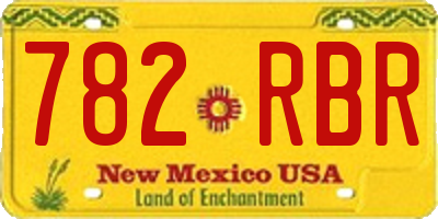NM license plate 782RBR