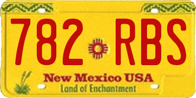 NM license plate 782RBS