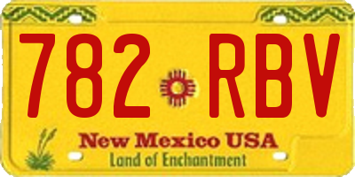 NM license plate 782RBV