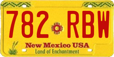 NM license plate 782RBW