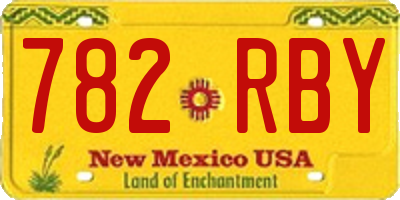 NM license plate 782RBY