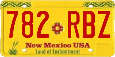 NM license plate 782RBZ