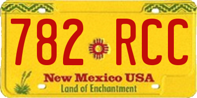 NM license plate 782RCC