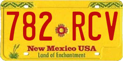 NM license plate 782RCV