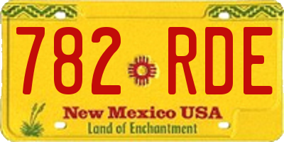 NM license plate 782RDE
