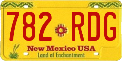 NM license plate 782RDG