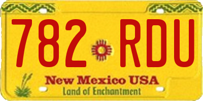 NM license plate 782RDU