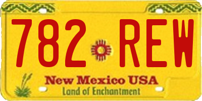 NM license plate 782REW