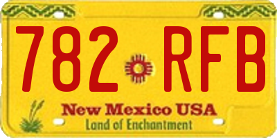 NM license plate 782RFB