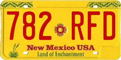 NM license plate 782RFD