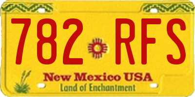 NM license plate 782RFS