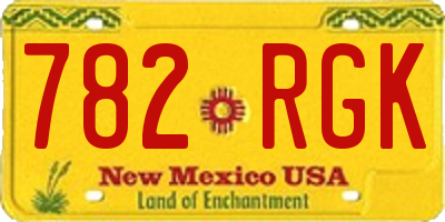 NM license plate 782RGK