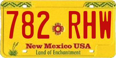 NM license plate 782RHW