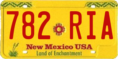 NM license plate 782RIA
