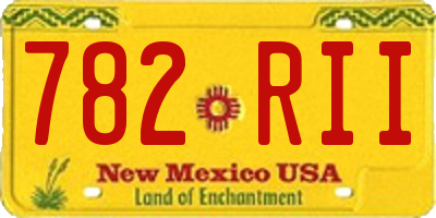 NM license plate 782RII