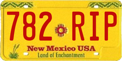 NM license plate 782RIP