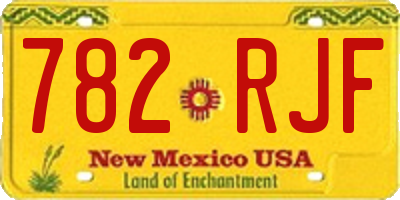 NM license plate 782RJF