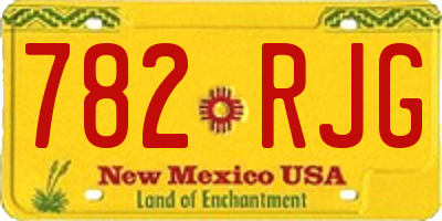NM license plate 782RJG